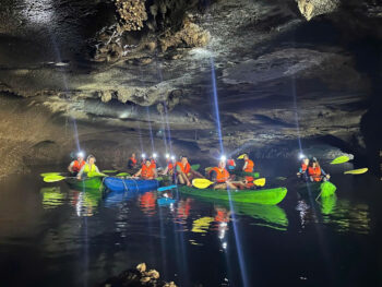 Night kayaking with Glowing Plankton